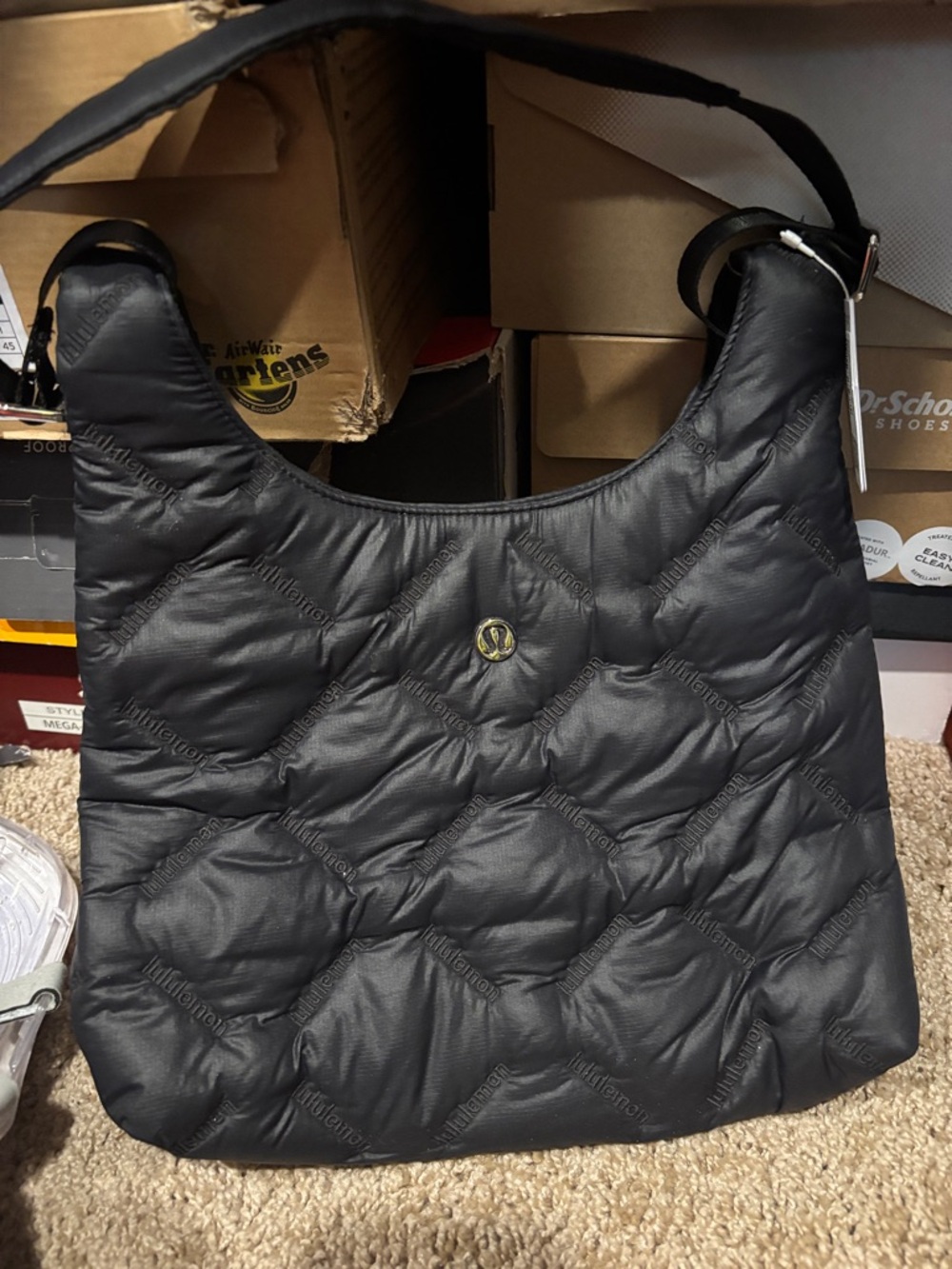 lululemon athletica Black Quilted Shoulder Bag